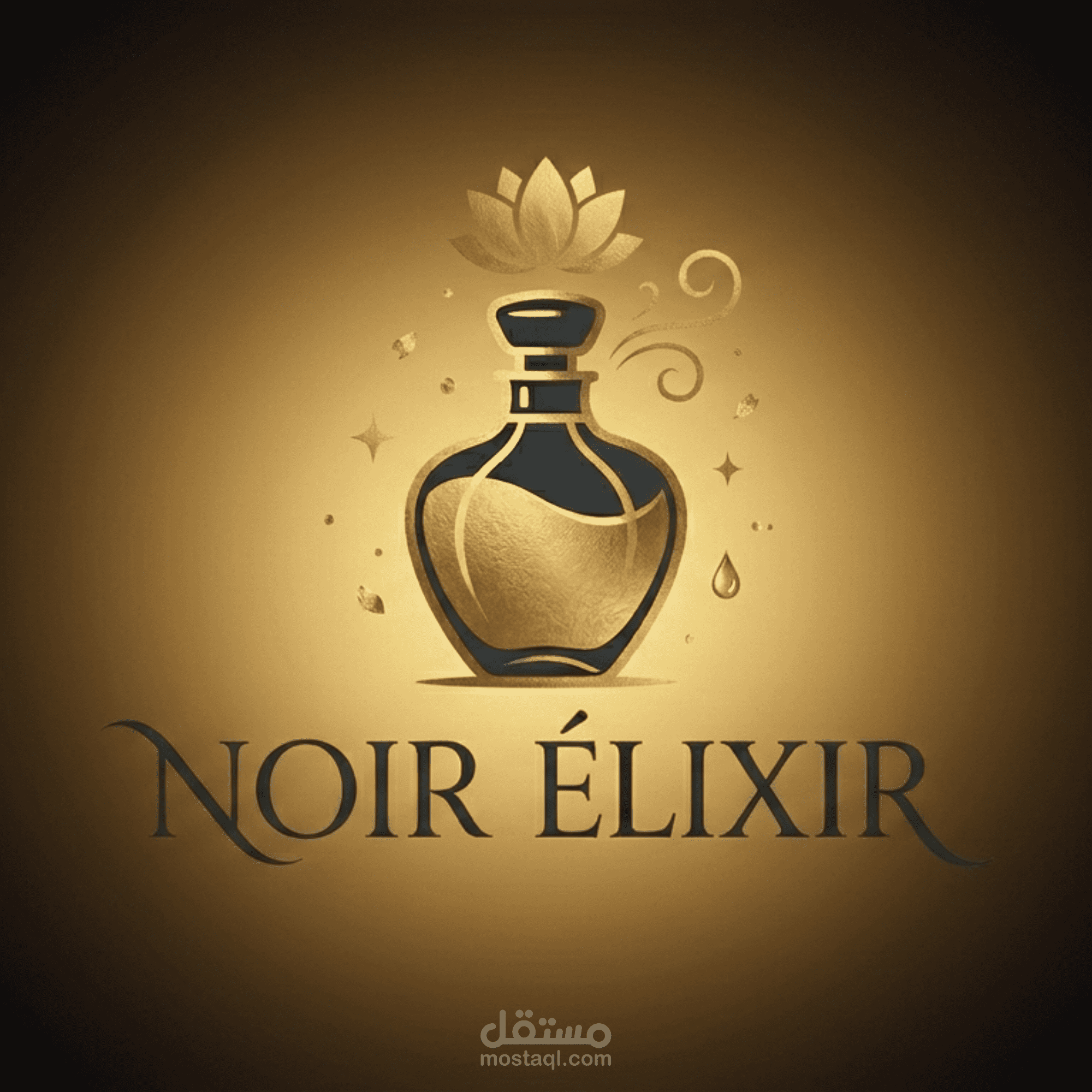 تصميم شعار أنيق وغامض لمتجر عطور (Noir Elixir)