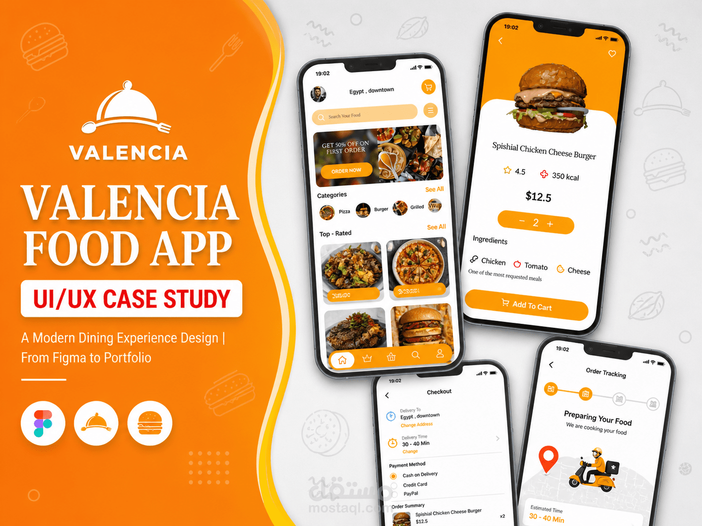 تصميم تطبيق توصيل طعام (Food Delivery App) – UI/UX Design حديث وجذاب