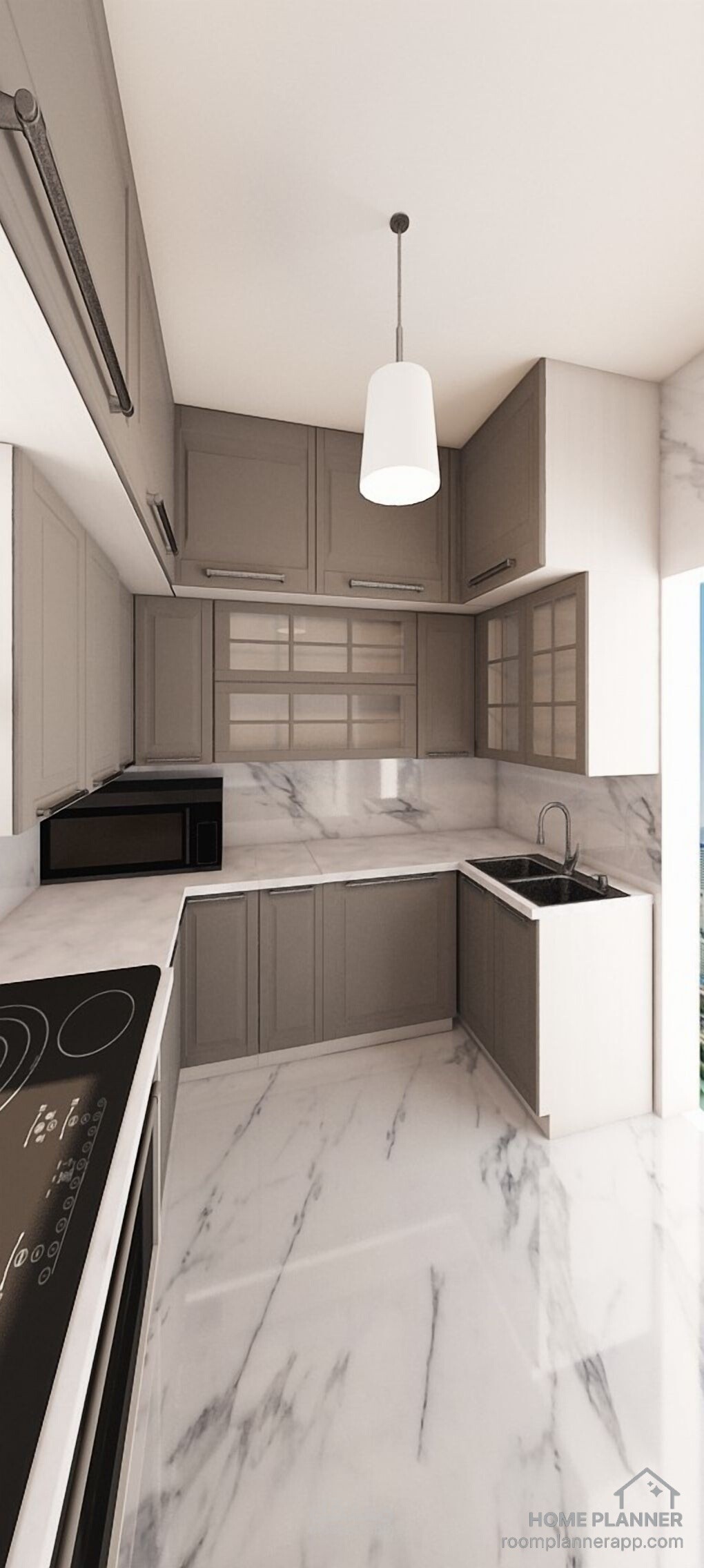 تصميم مطبخ 3D يجمع بين الفخامة والوظيفة