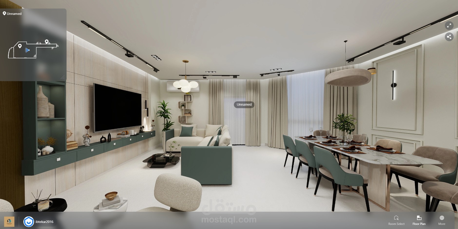 تصميم داخلي 3D صورة، فيديو تجول، بانوراما