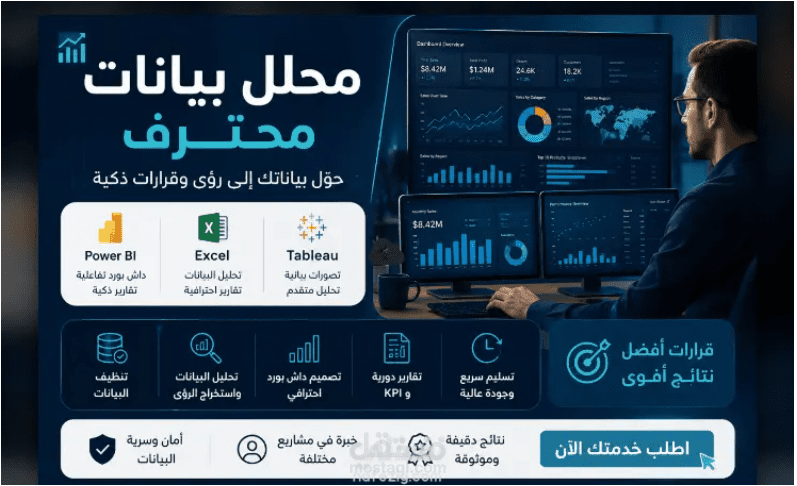 تصميم لوحات تحكم تفاعلية باستخدام Power BI وTableau لتحليل البيانات