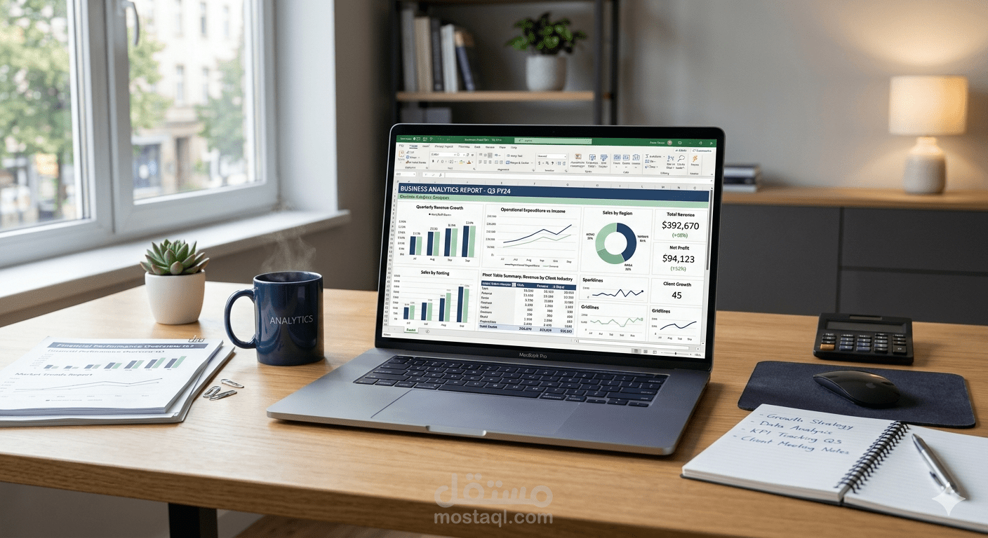 تصميم داشبورد احترافي وتحليل بيانات تفاعلي باستخدام Excel / Power BI