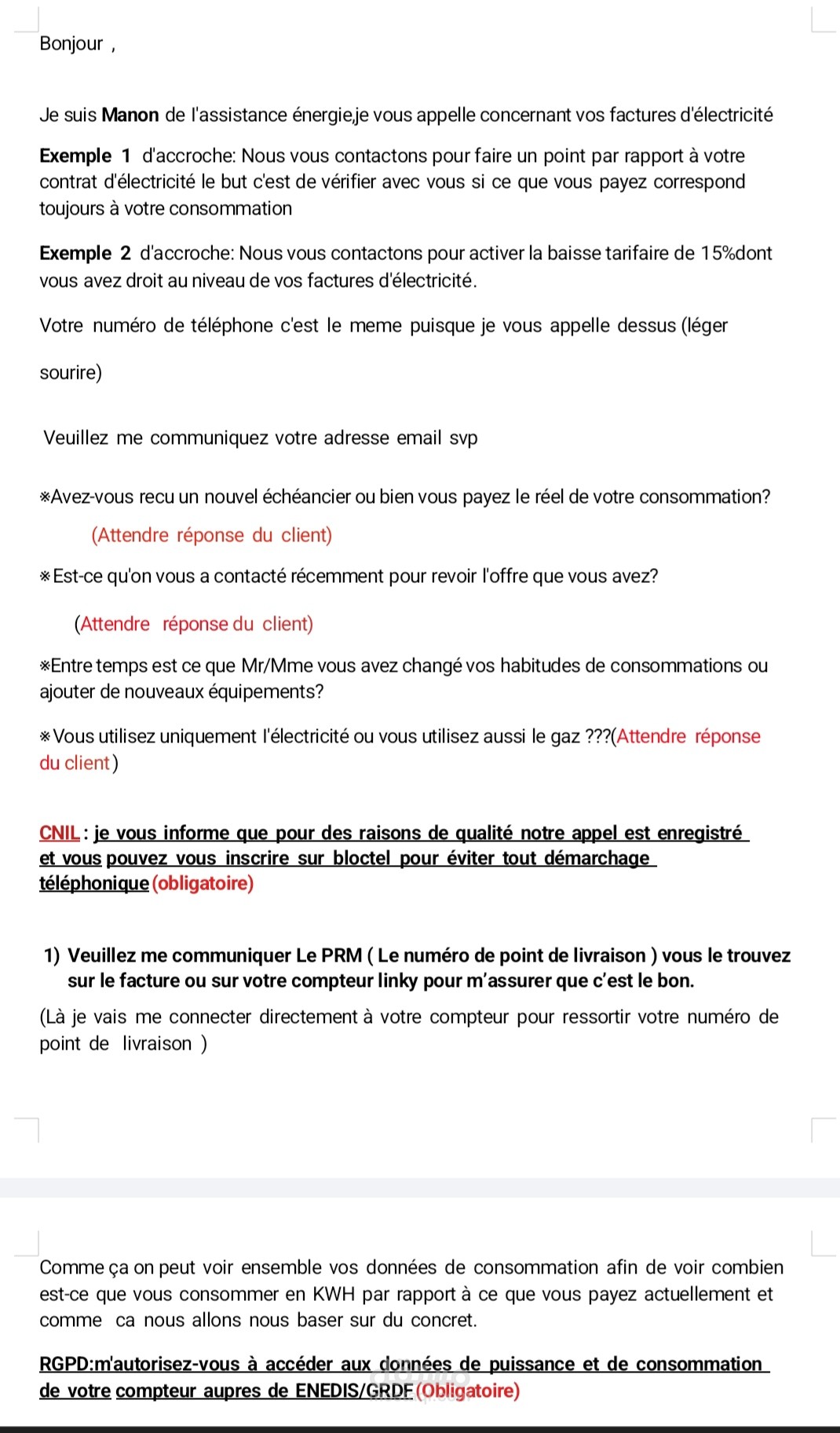 Saisie d'un script