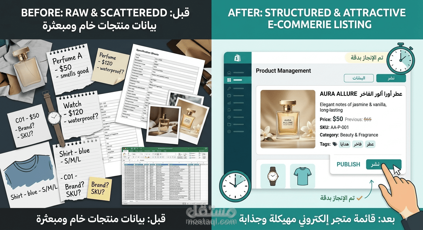 دخال 200 منتج ببياناتها الكاملة على منصة تجارة إلكترونية.