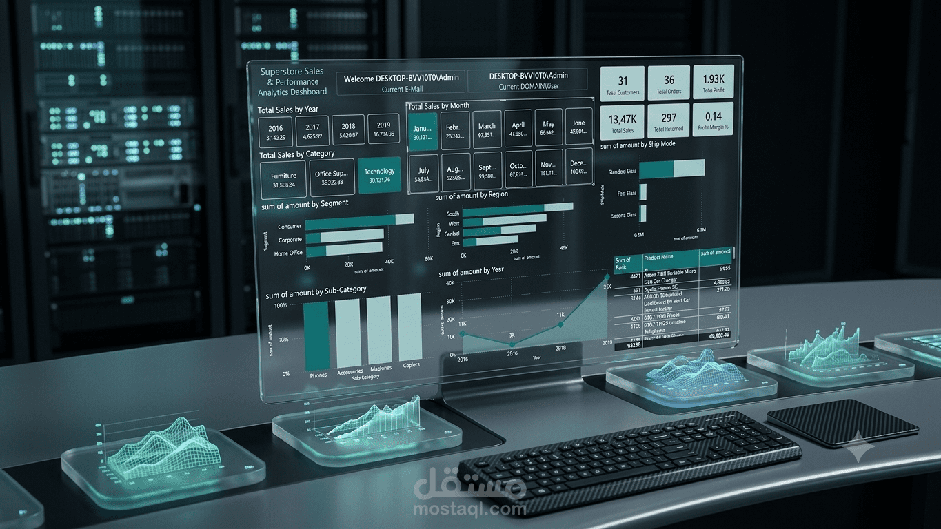 لوحة معلومات تحليلية لأداء المبيعات (Superstore Sales Dashboard)