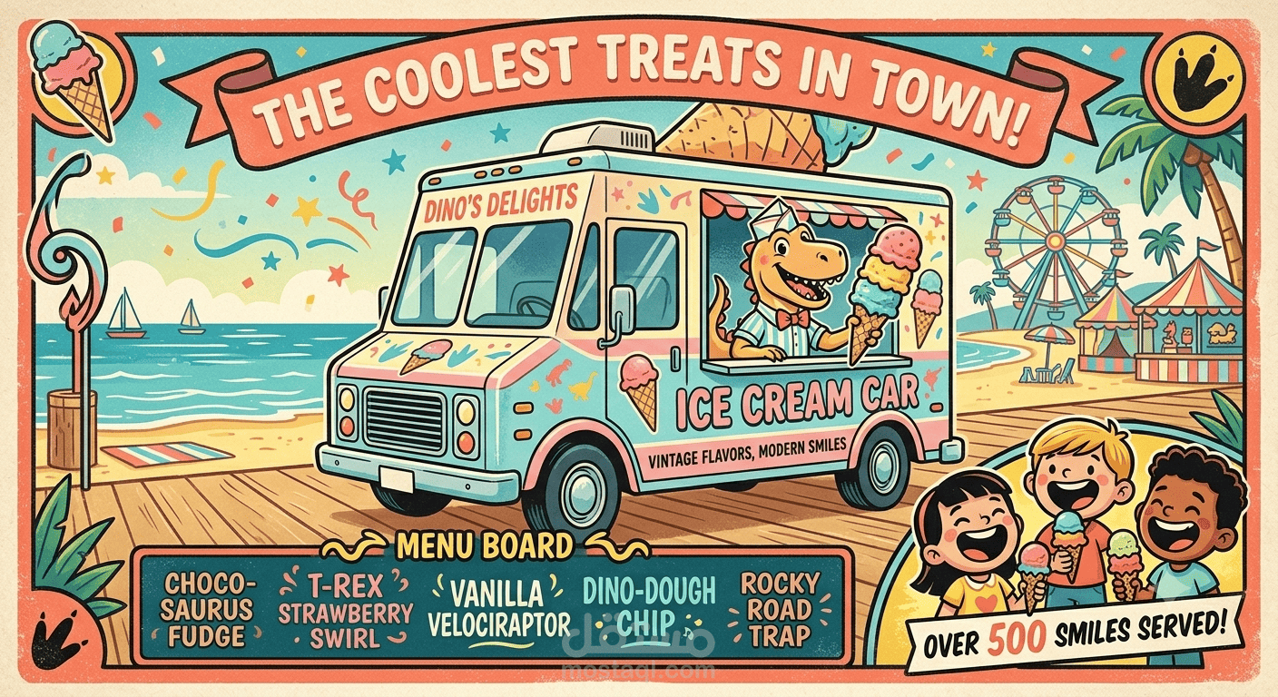 "Dino’s Delights: The Ice Cream Car"