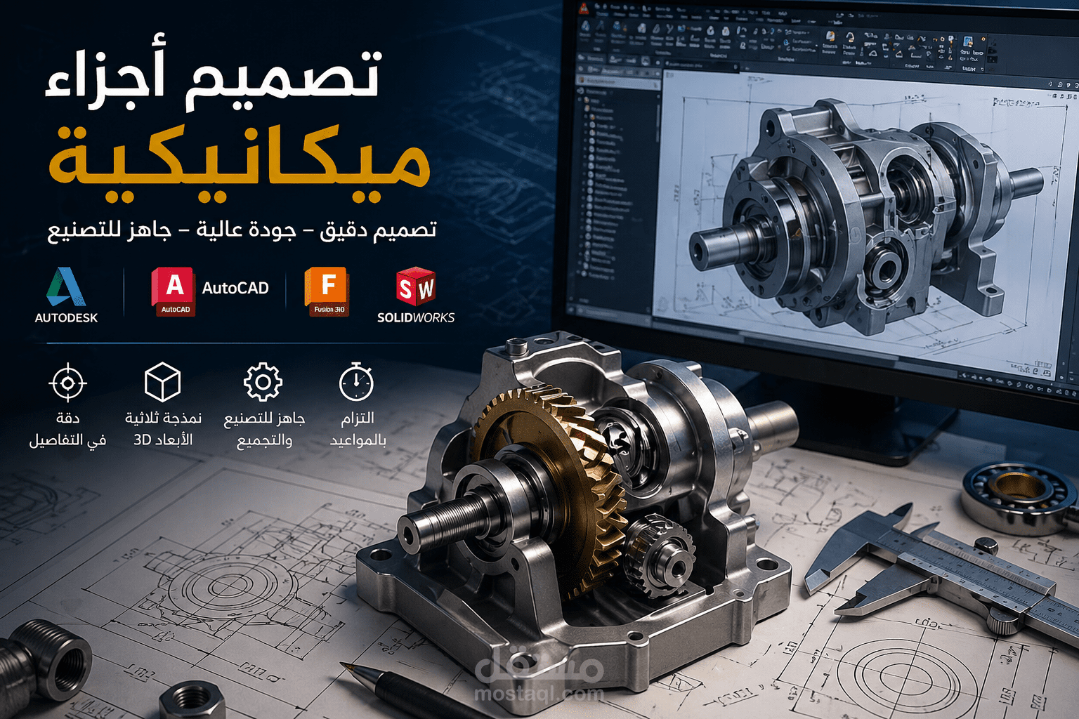 مصمم ميكانيكي ثلاثي الأبعاد | تصميم احترافي باستخدام Autodesk