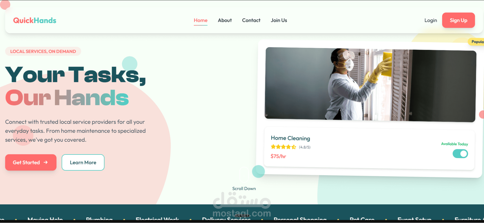 QuickHands – منصة لربط مقدمي الخدمات بالعملاء بشكل ذكي