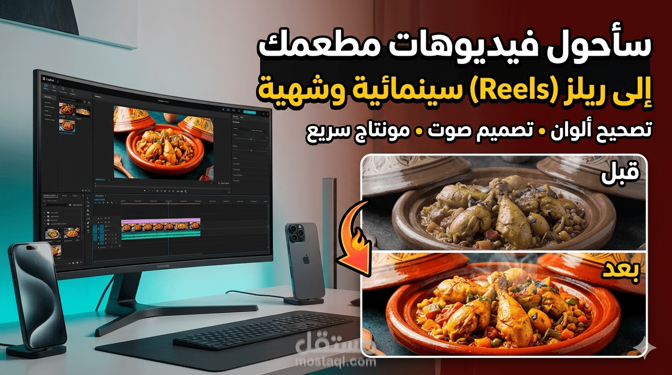 مونتاج فيديوهات مطاعم احترافية تزيد من رغبة الزوار في التجربة.