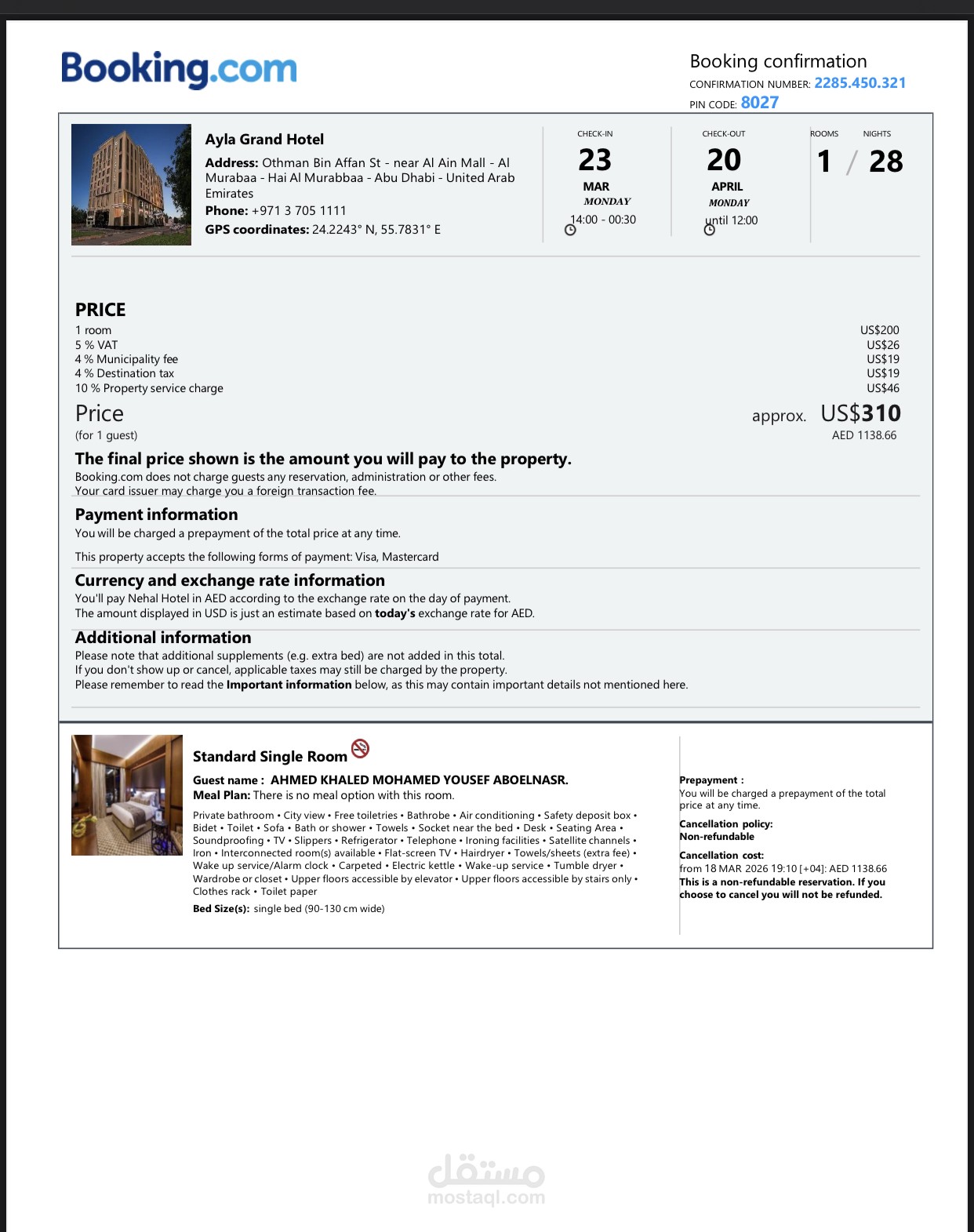 Fake hotel reservations