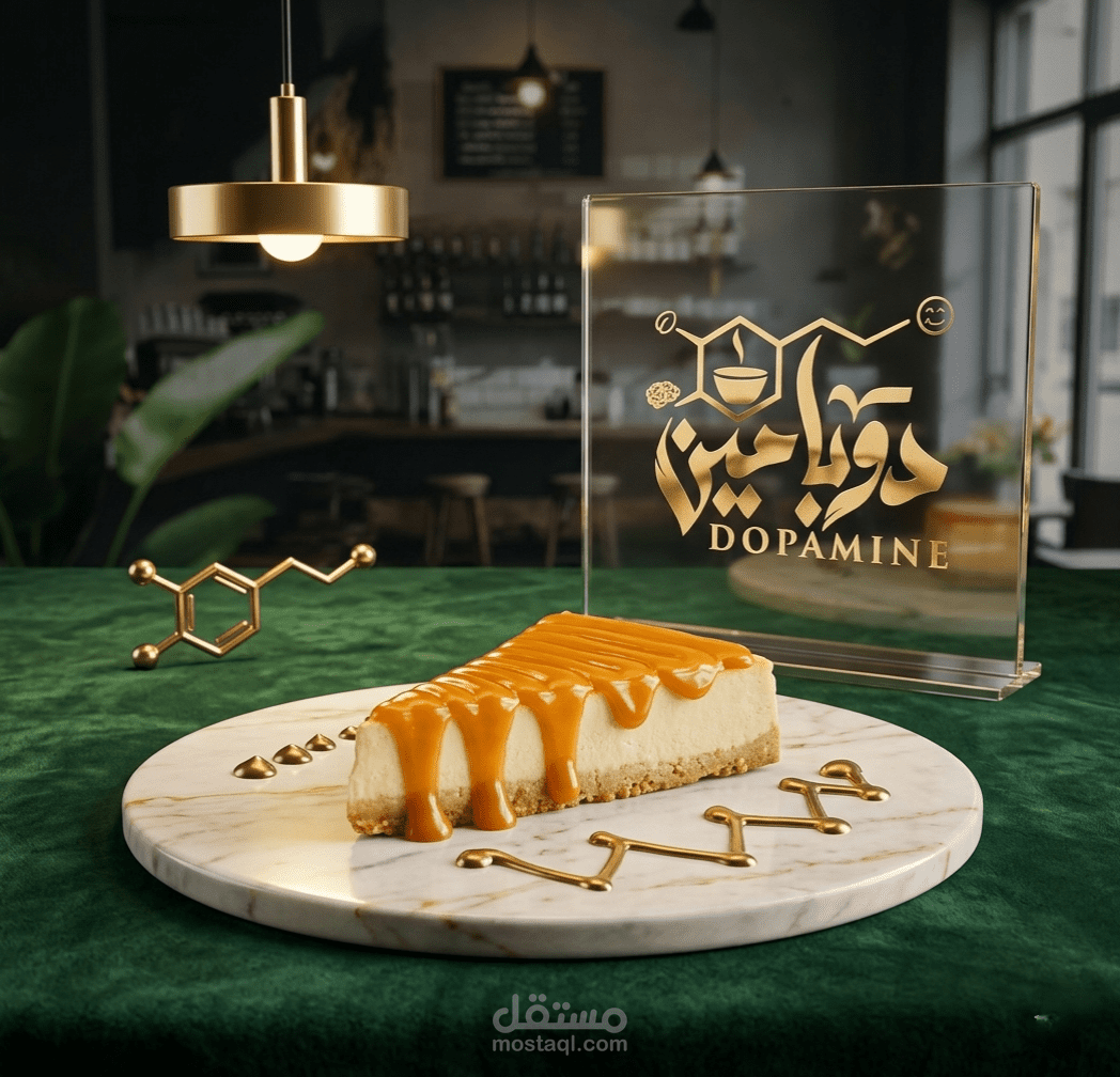 تصميم الهوية البصرية واللوحات الإعلانية لكافيه "دوبامين - Dopamine