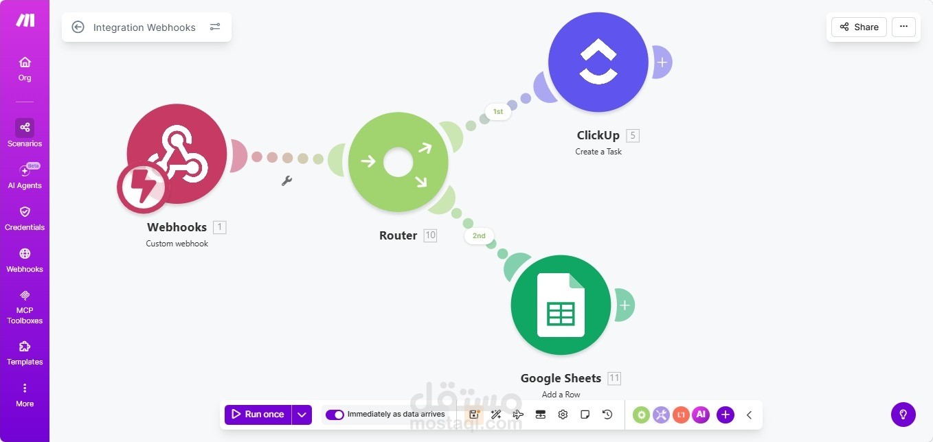 نظام أتمتة متكامل لإدارة طلبات العملاء (WordPress + ClickUp + Google Sheets)