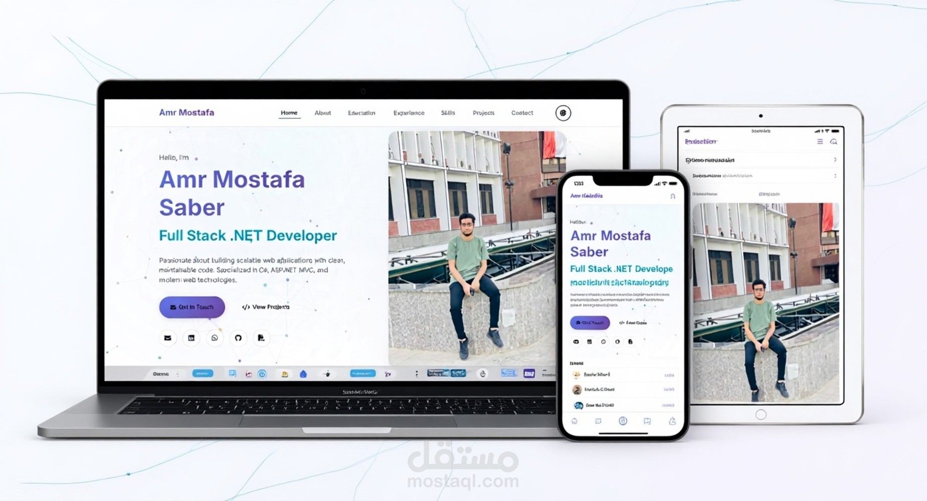 تصميم portfolio موقع شخصي احترافي لعرض مهاراتك