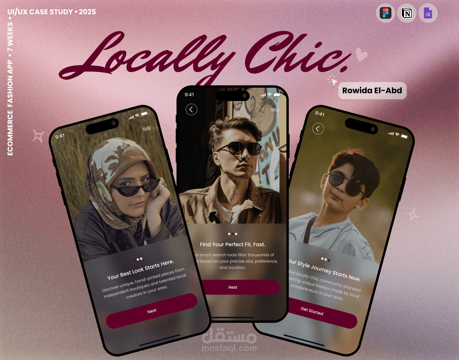 Locally Chic | تصميم واجهة وتجربة مستخدم لتطبيق تجارة إلكترونية للأزياء