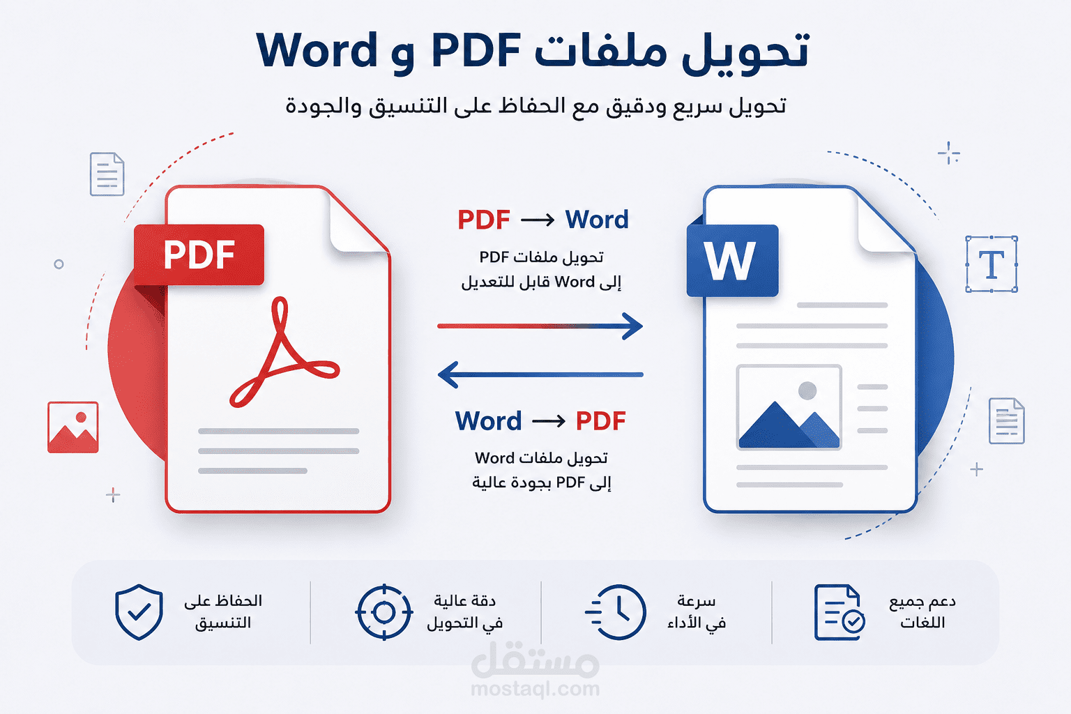 الكتابة والتنسيق في Microsoft Word  وتحويله ل pdf والعكس بدقة عالية
