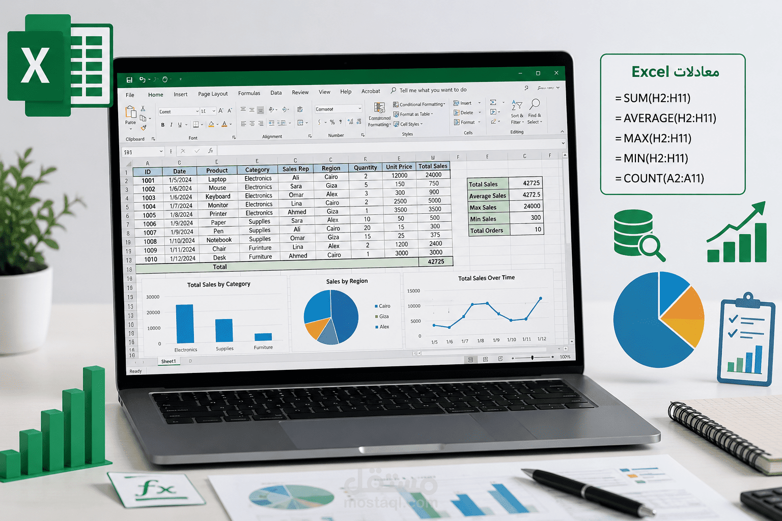 تحليل البيانات باستخدام معادلات Excel باحترافية ودقة