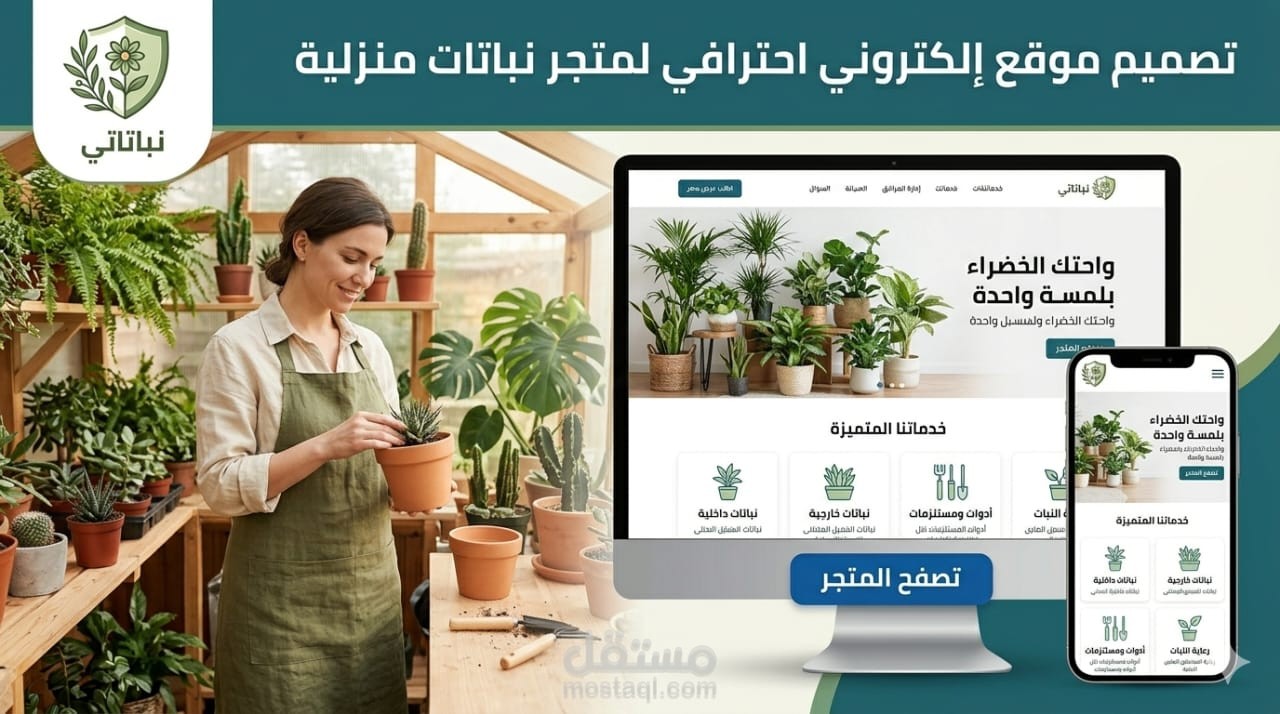 انشاء موقع إلكتروني لمتجر نباتات