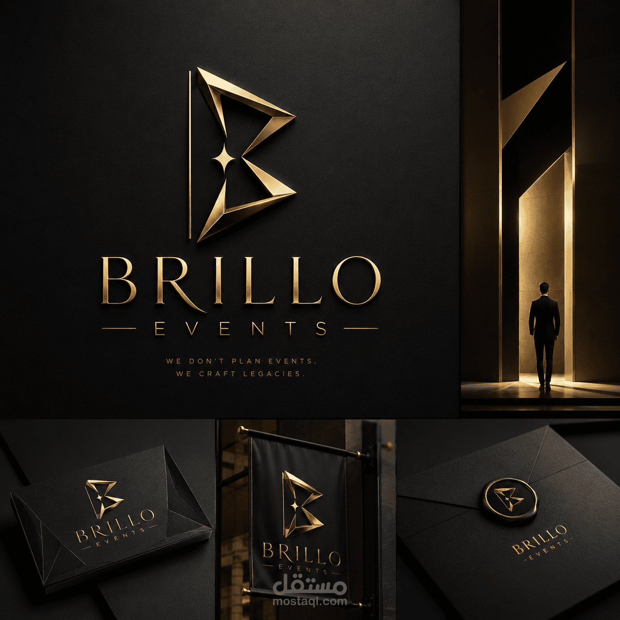 تصميم هوية بصرية كاملة (Brand Identity) لشركة تنظيم فعاليات عالمية