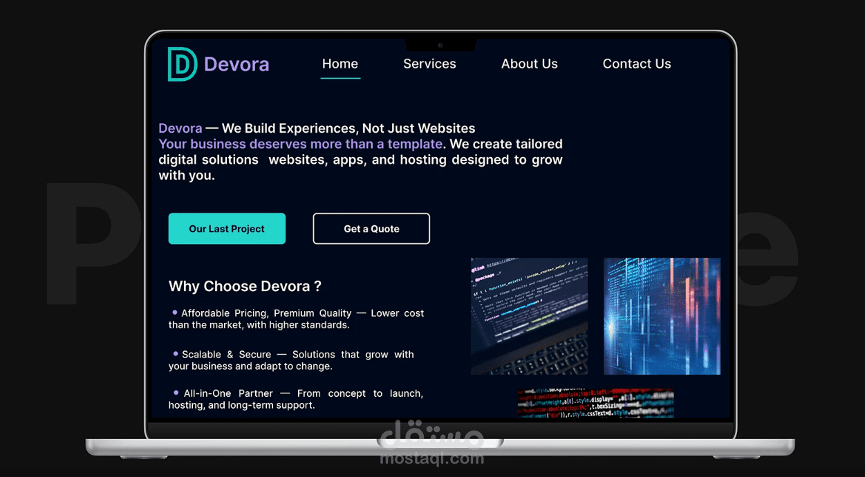 UI/UX design project for a software development company