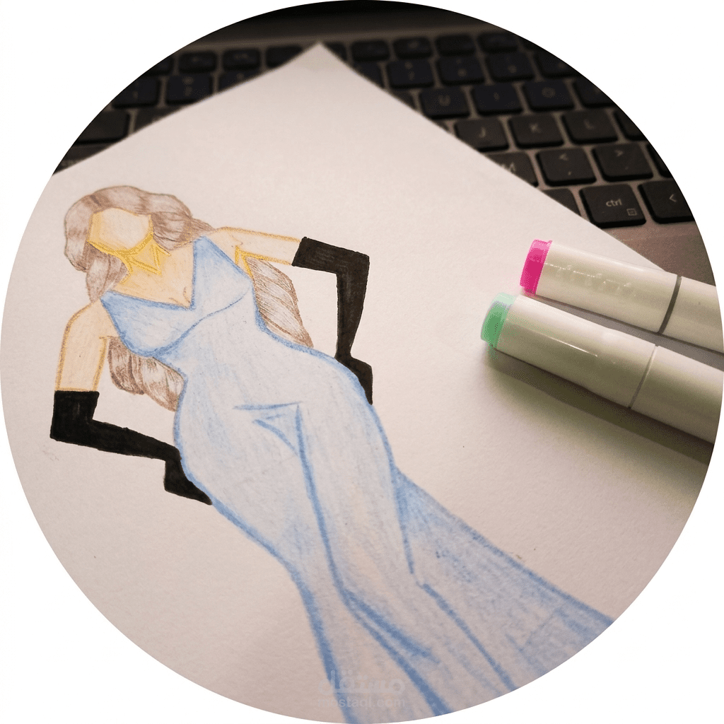 اعداد لوحات الالهام وتصميم مجموعات الازياء