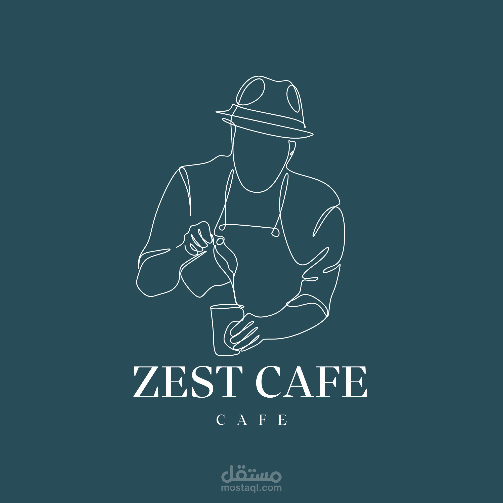 تصميم شعار مبتكر لكافيه (Zest Cafe)