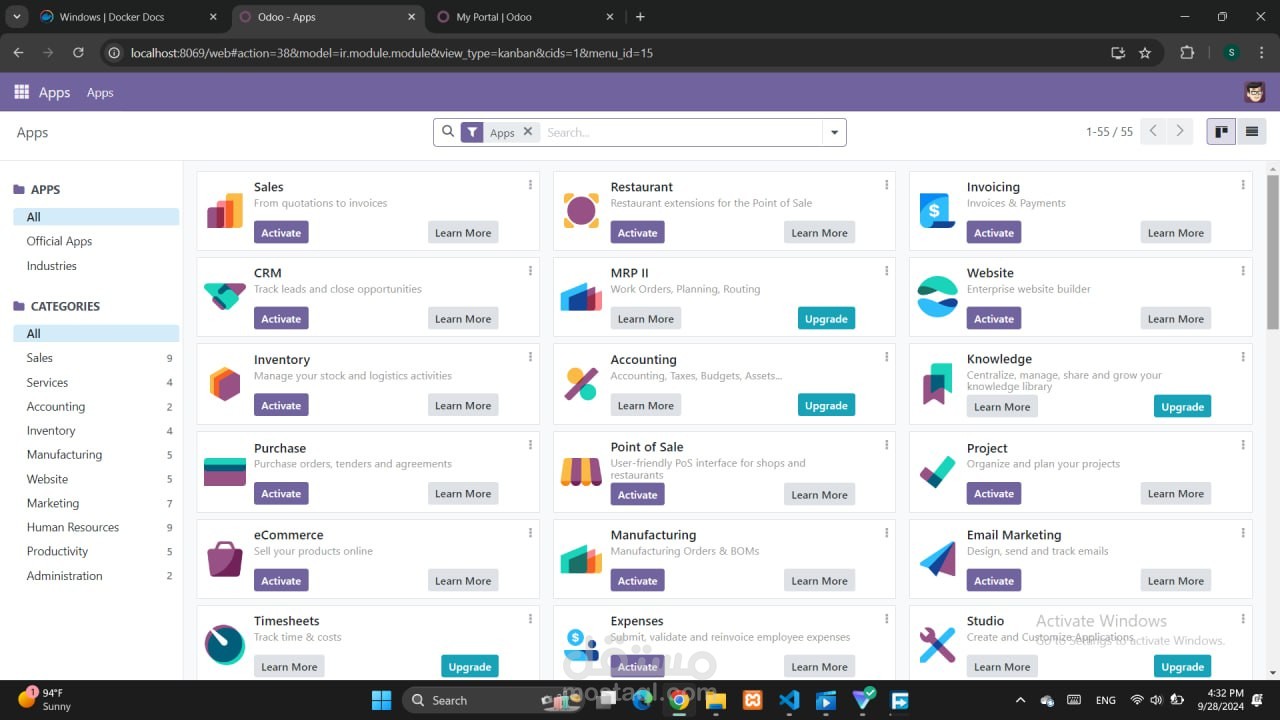 إعداد وتخصيص نظام إدارة مطعم باستخدام Odoo