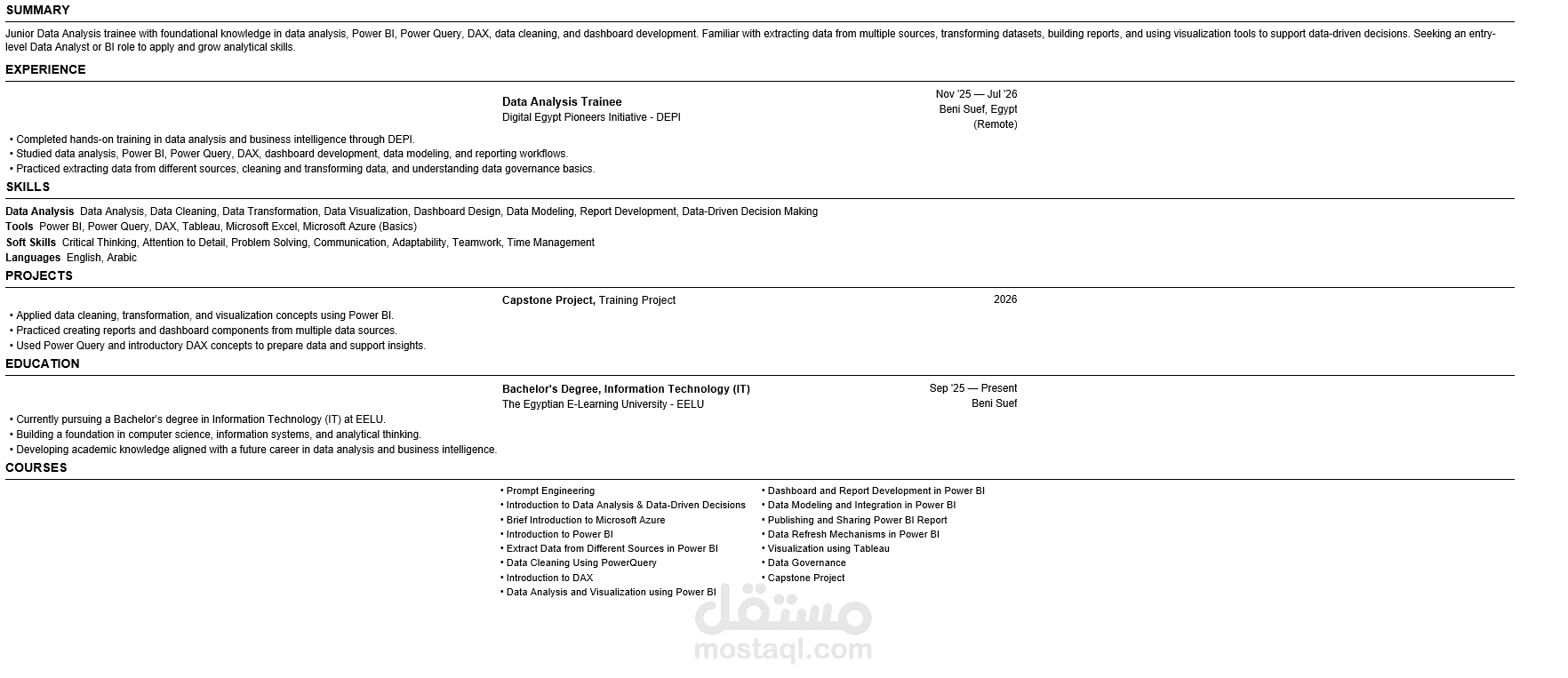 عمل cv