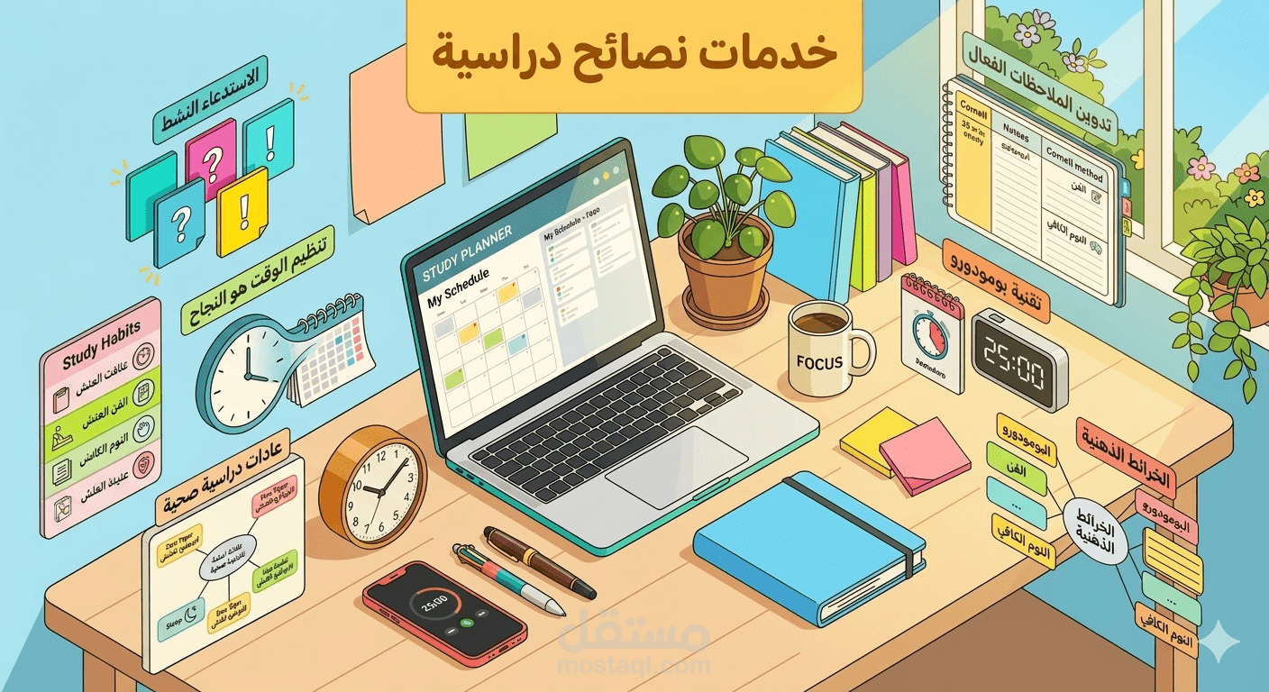 انشاء محتوي تعليمي وتحفيزي لصفحه دراسية