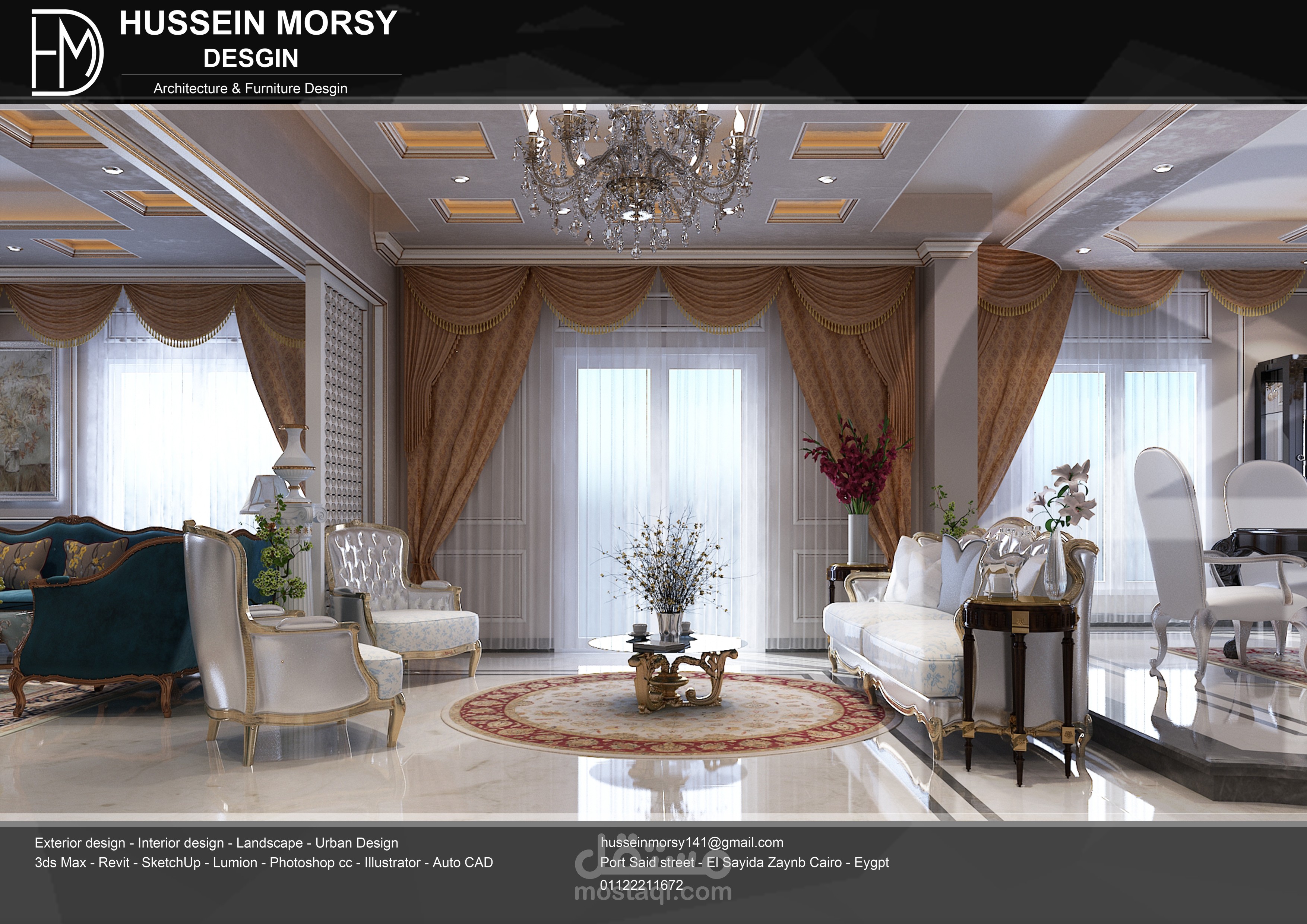 غرفة معيشة واستفبال , طعام طراز نيو كلاسيك