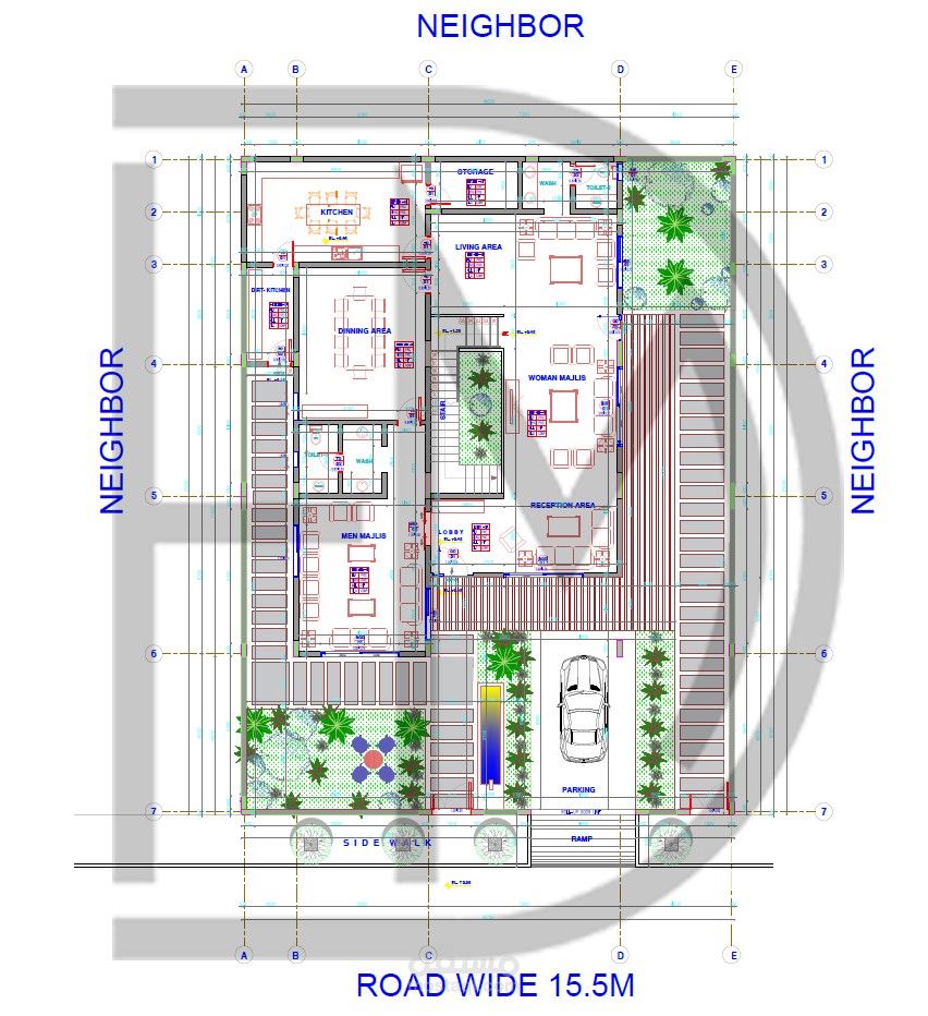 مخططات تنفيذية لفيلا بالسعودية