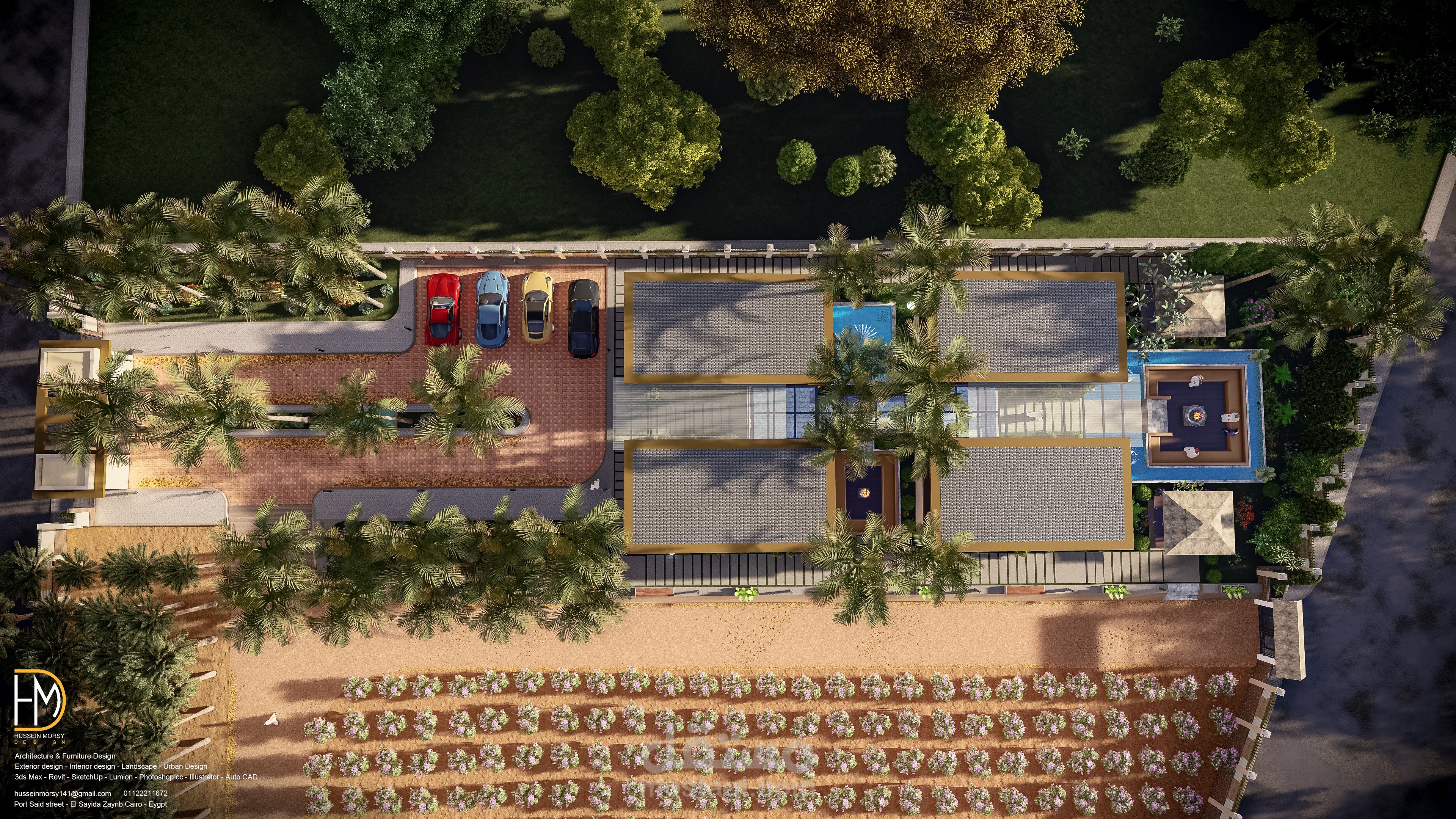 تصميم منطقة الاستراحة بمزرعة بالسعودية