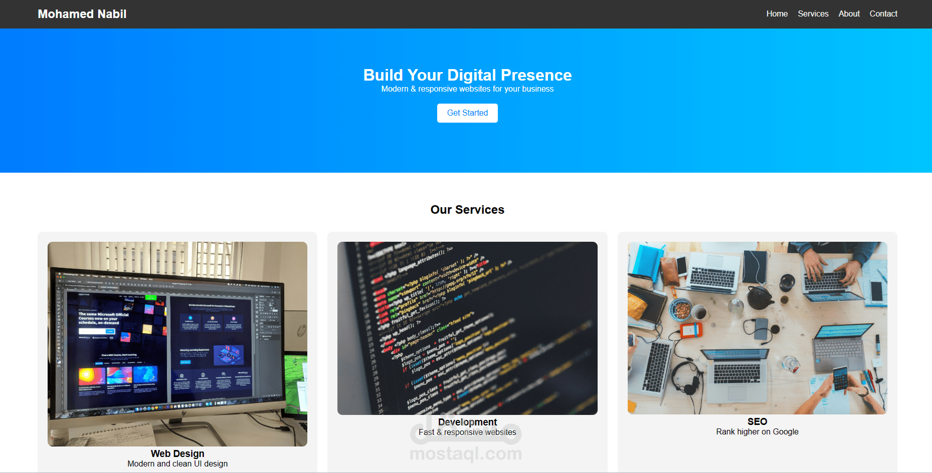 انشاء Landing Page ل Digital Agency