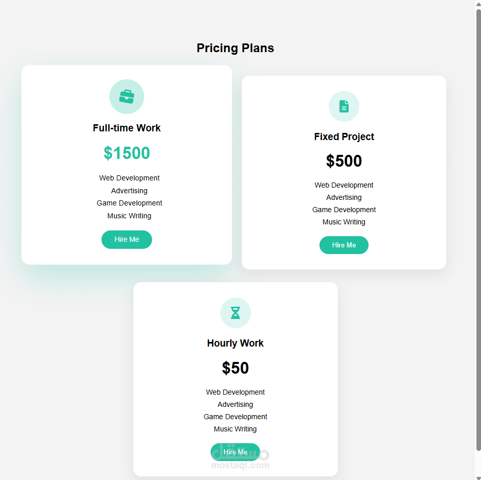 Pricing Table UI