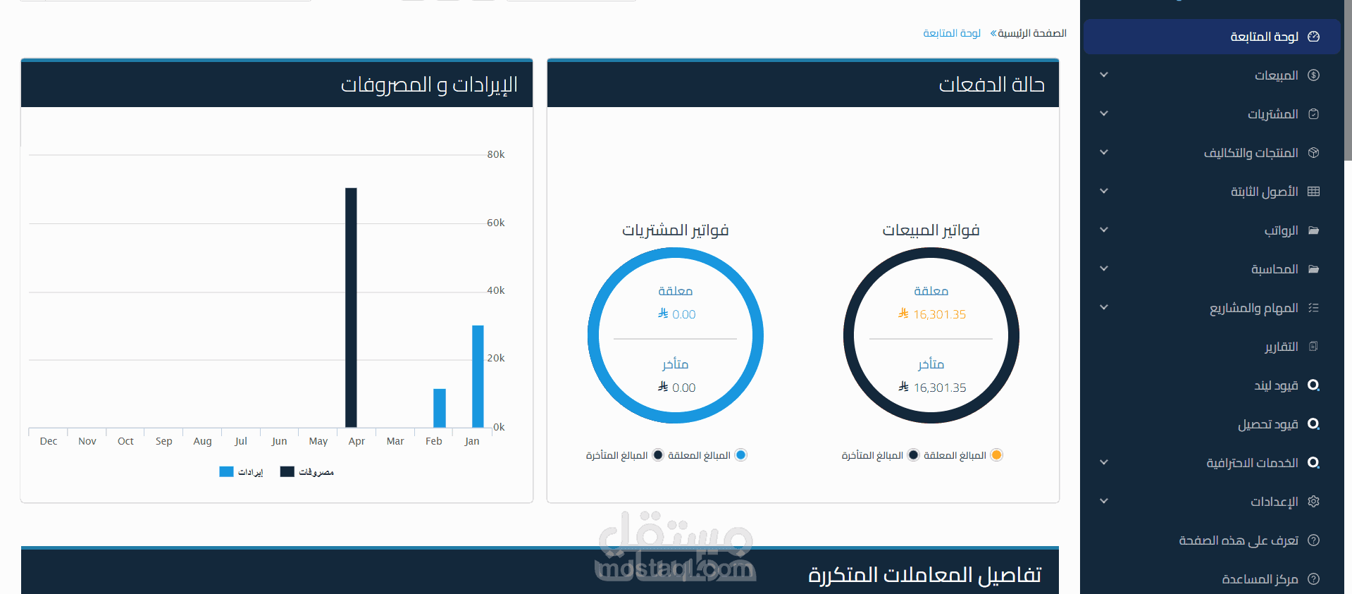 إدارة المحاسبة وإدخال القيود اليومية على برنامج قيود المحاسب