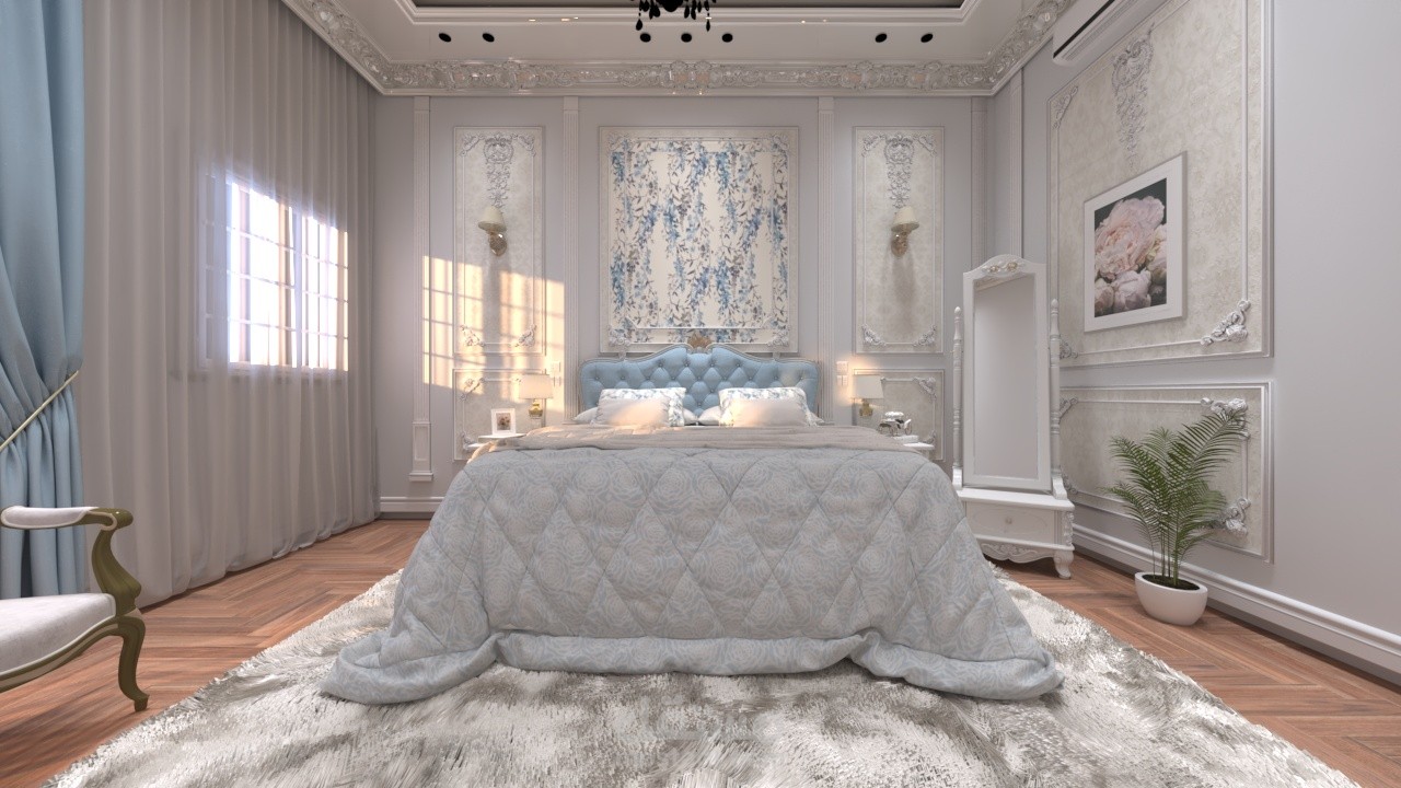 3D Classic Bedroom Interior Design