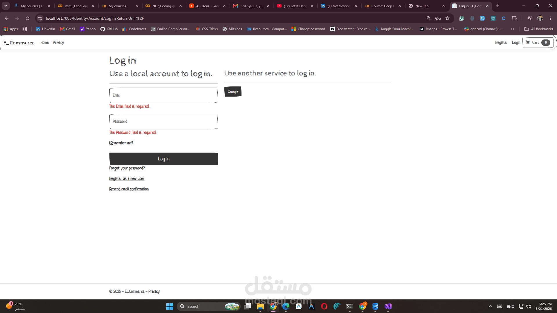 تطوير متجر إلكتروني متكامل باستخدام ASP.NET MVC