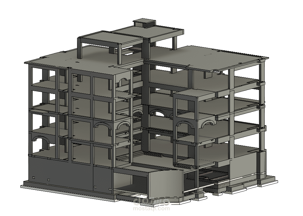 مشروع إنشائي متكامل باستخدام Revit | 1200 م² | شوب دروينج + حصر + كوردنيشن