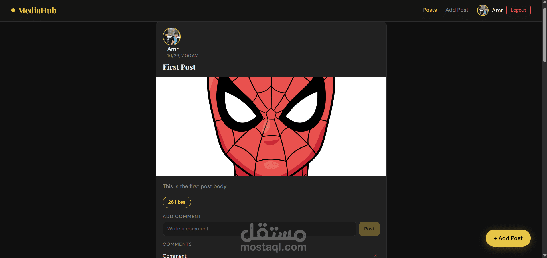 MediaHub — تطبيق ويب لشبكة تواصل اجتماعي (Social Media Feed) باستخدام Angular