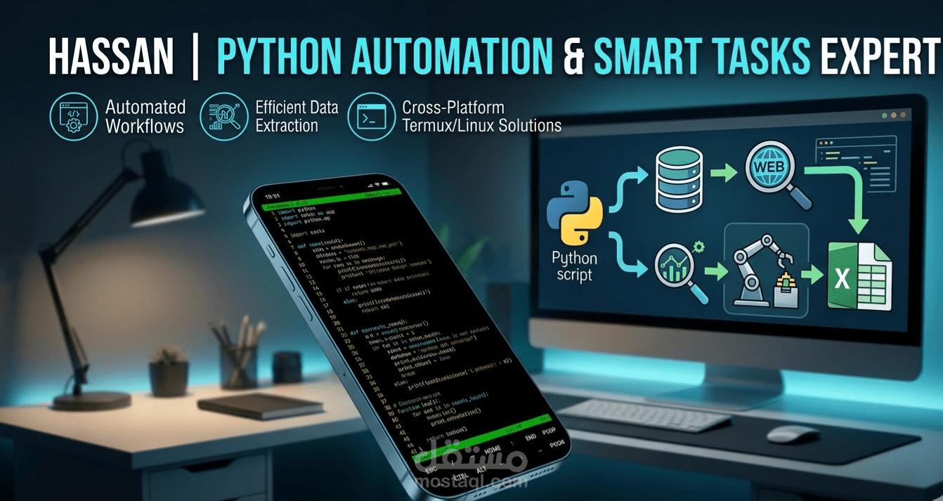 برمجة سكريبتات Python وأتمتة المهام الذكية عبر بيئة Linux/Termux