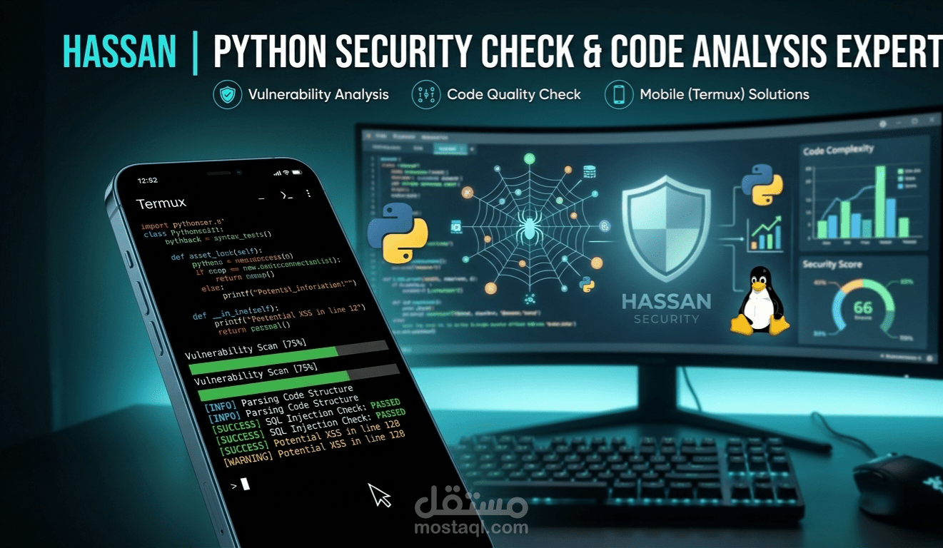 فحص أمان المواقع وتحليل البيانات البرمجية باستخدام Python