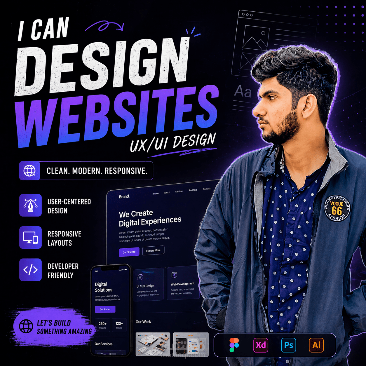 I will design and develop modern, responsive websites and custom web applications