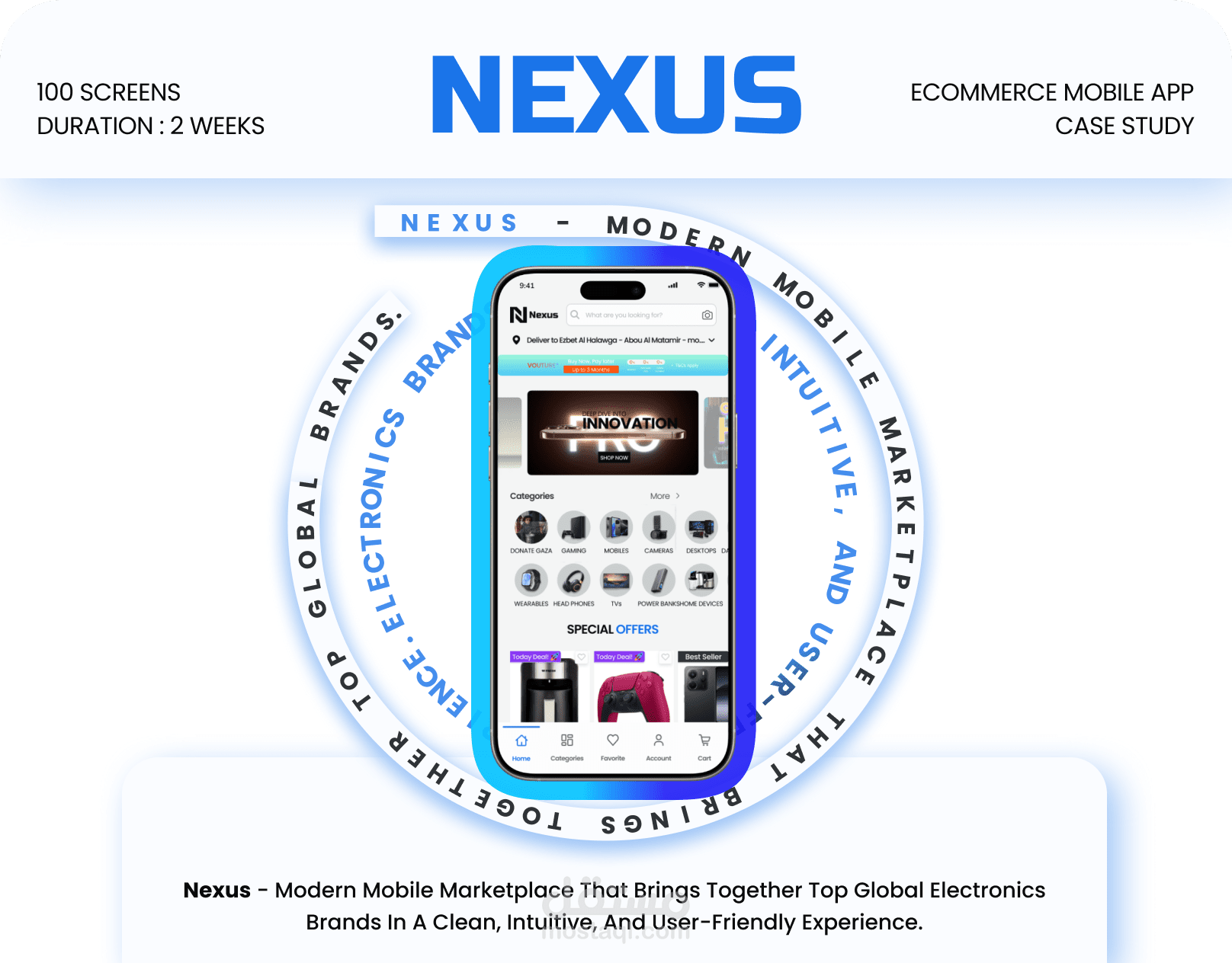 دراسة حالة تطبيق Nexus: تصميم تجربة شراء إلكترونيات متطورة وسلسة