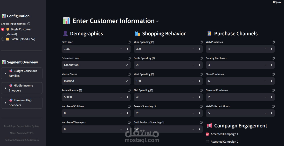 Retail Buyer Segmentation System
