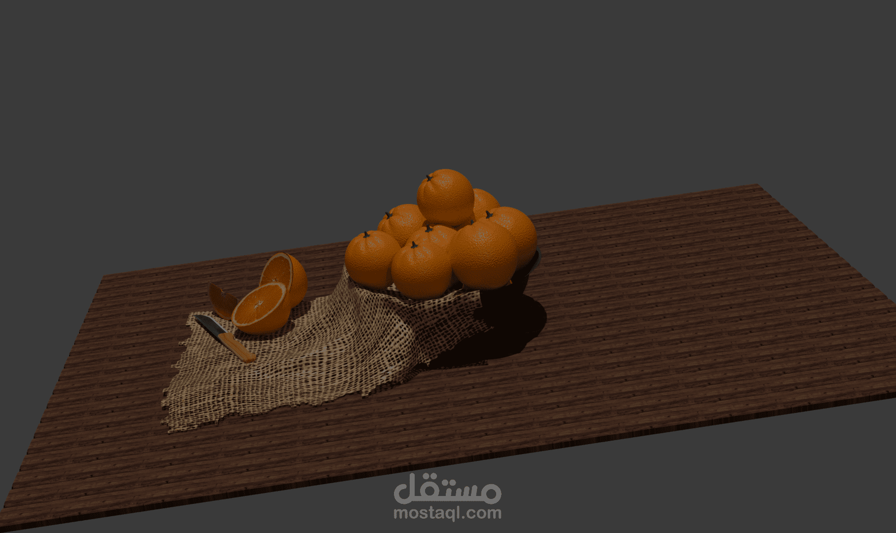 تصميم ونمذجة صحن برتقال ثلاثي الأبعاد على برنامج Blender