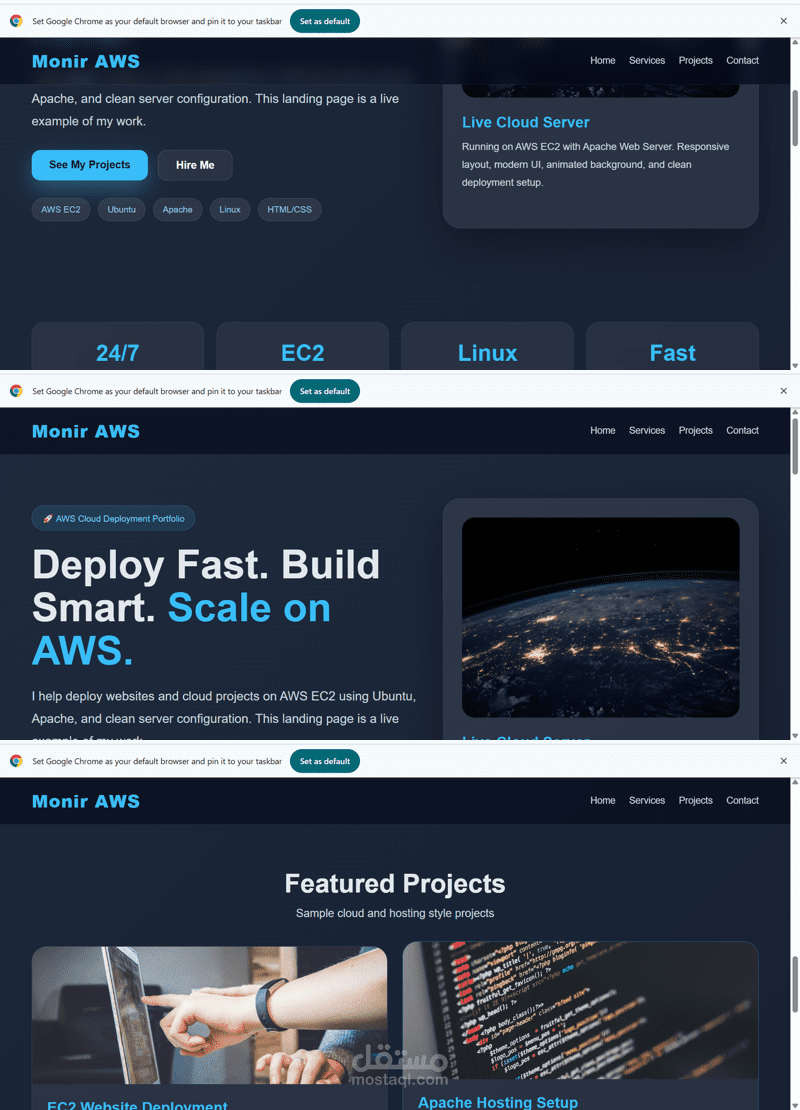 نشر موقع ويب على AWS EC2