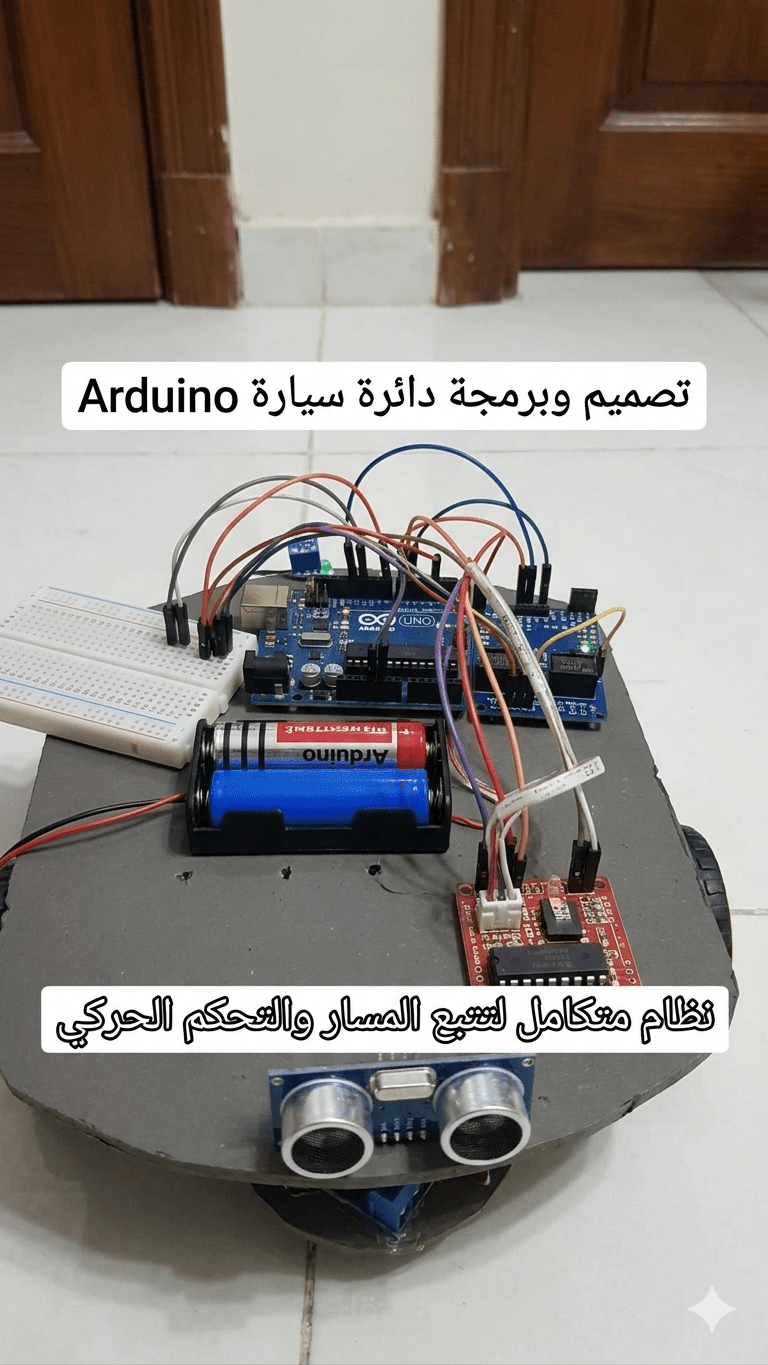 تصميم وبناء روبوت ذكي لتتبع المسار (Autonomous Line Follower Robot).
