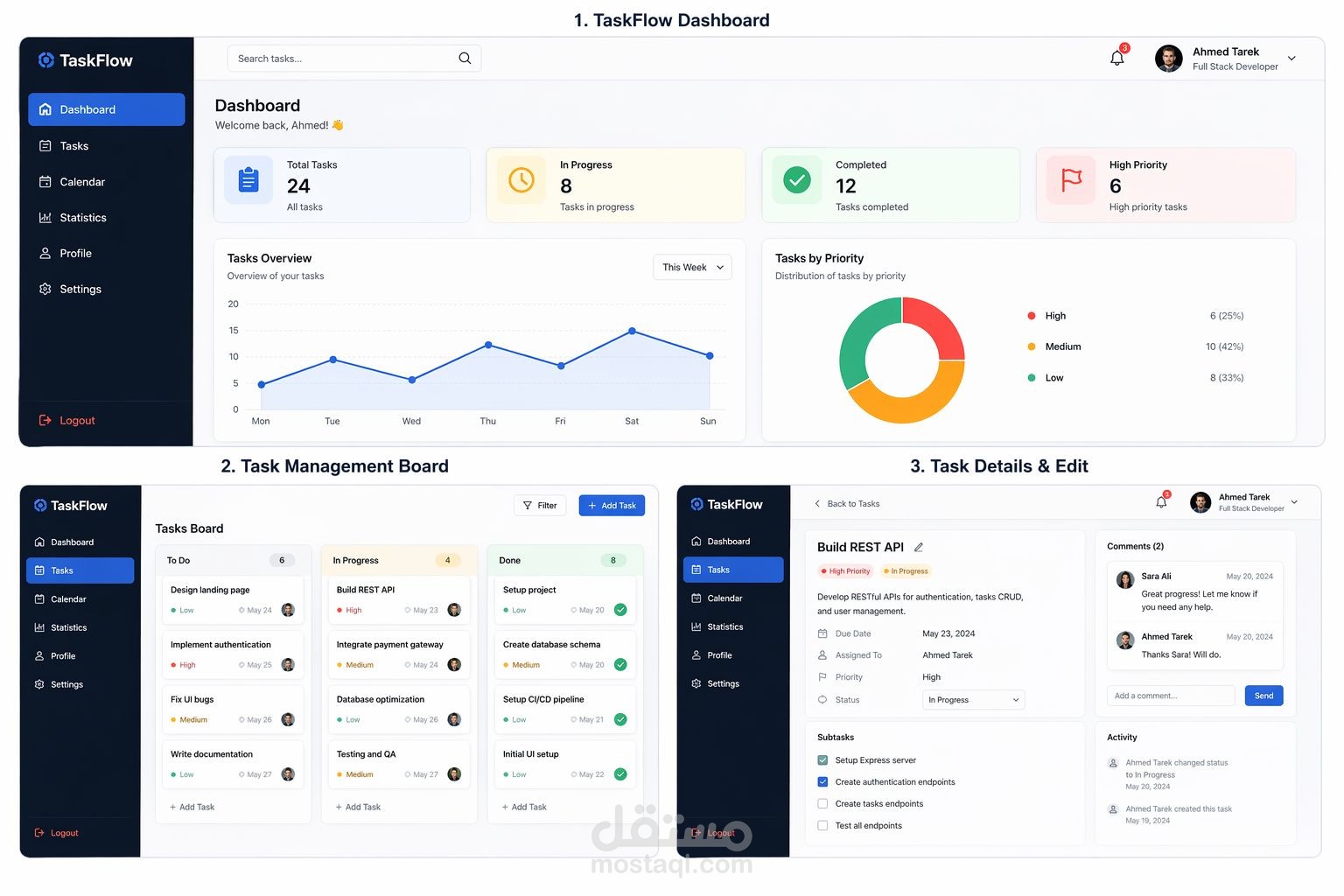 TaskFlow – Full Stack Task Management App (MERN Stack