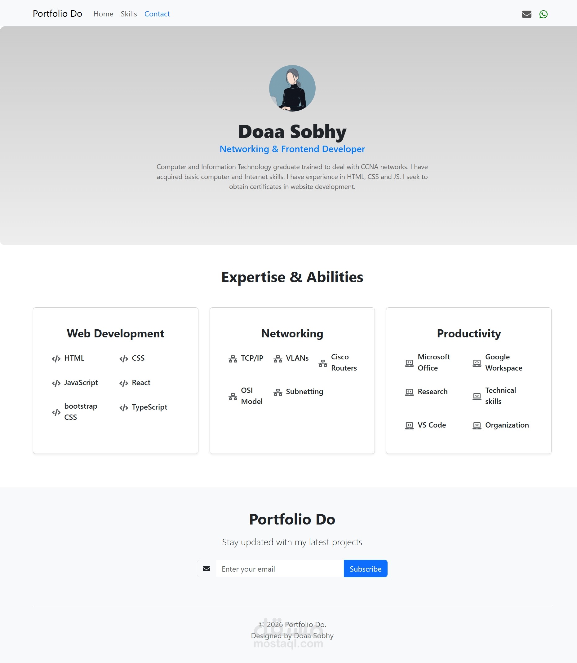 معرض أعمال شخصي (Personal Portfolio)