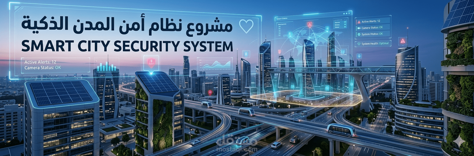 تصميم وهندسة لوحة تحكم ذكية متكاملة للأمن والعمليات (Smart City Security)