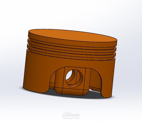 تصميم piston head على برنامج solid works